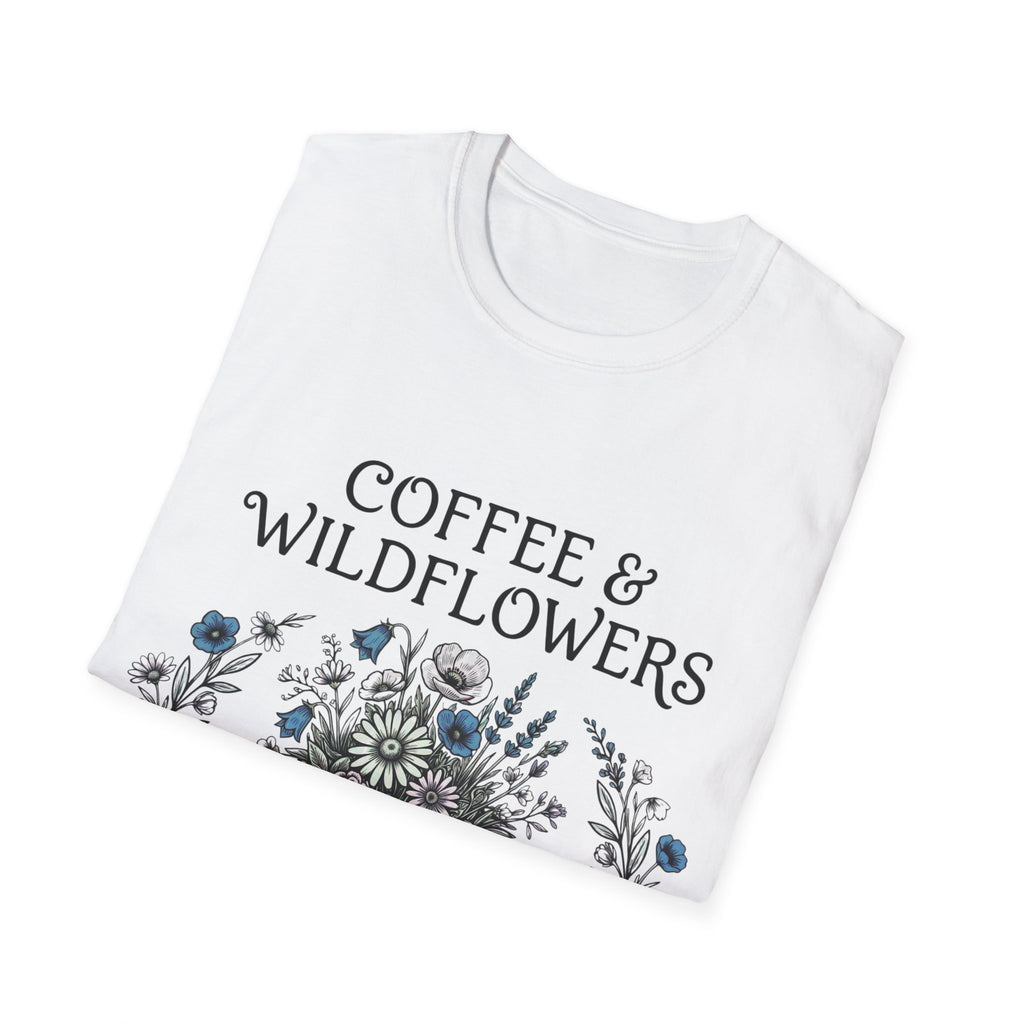 Coffee & Wildflowers T-Shirt – Aesthetic Floral Coffee Lover Shirt