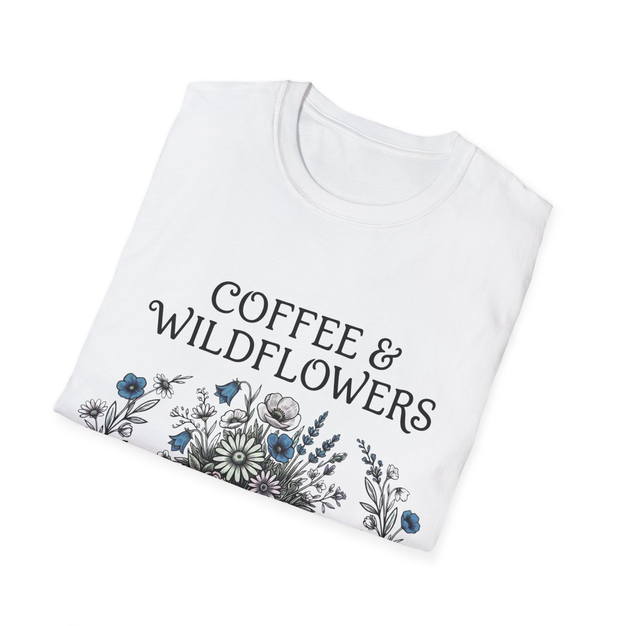Coffee & Wildflowers T-Shirt – Aesthetic Floral Coffee Lover Shirt