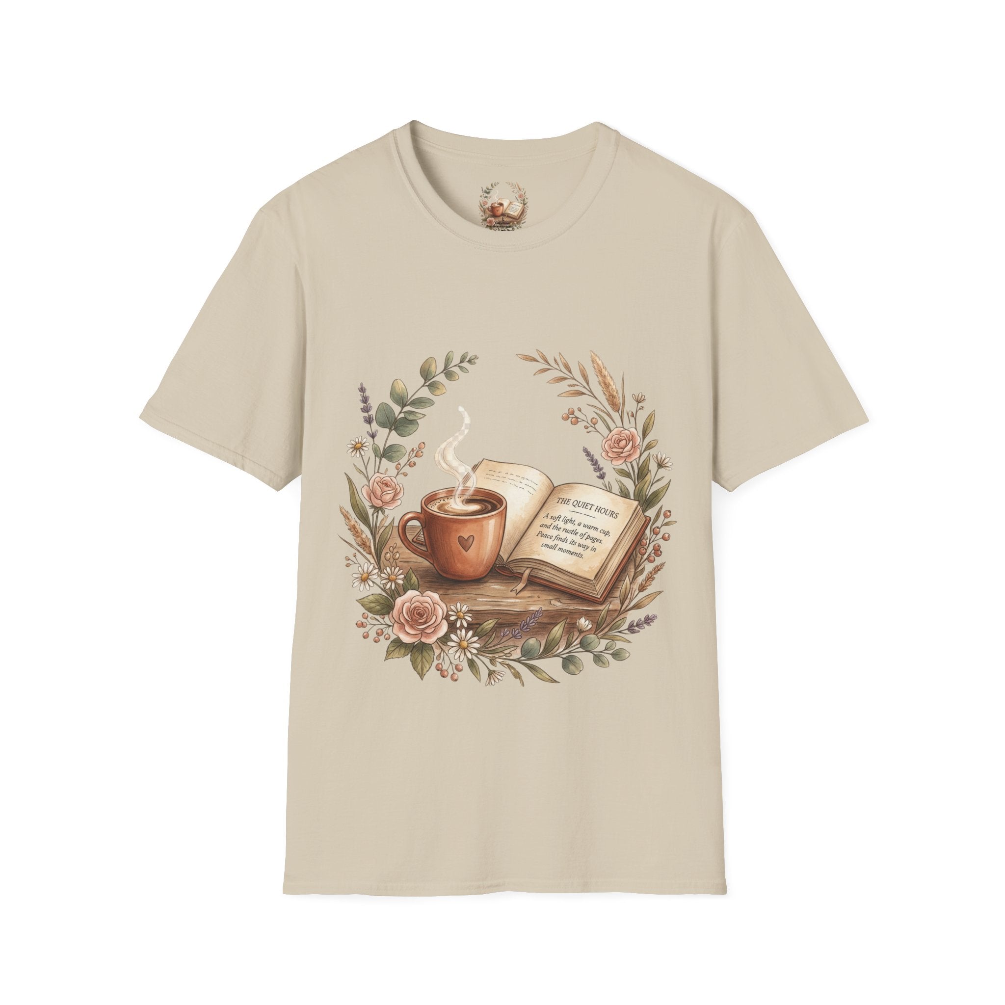 Coffee & Books Aesthetic T-Shirt – Vintage Floral Reading Lover Gift
