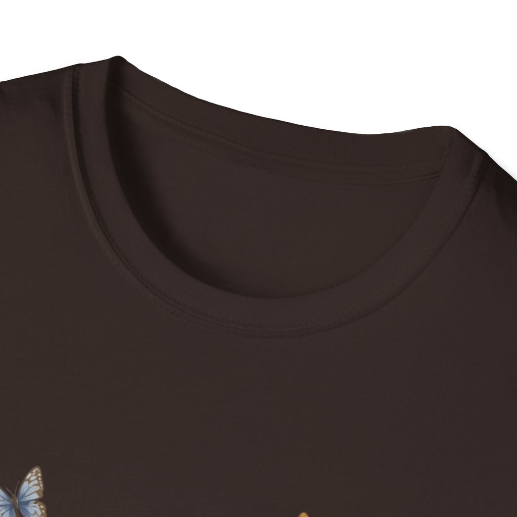 Cute Kitten Floral T-Shirt — Twin Cats with Ribbon & Butterflies