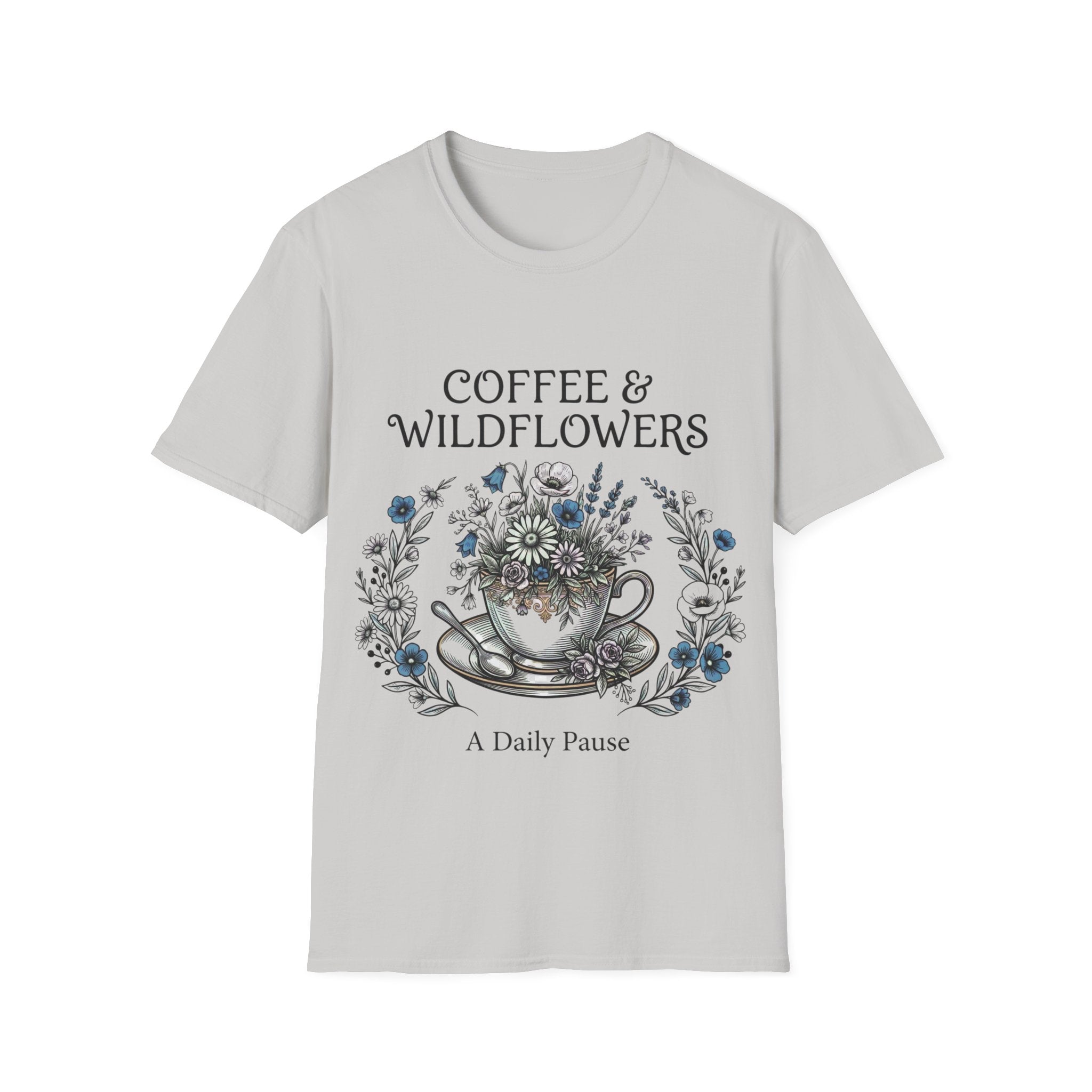 Coffee & Wildflowers T-Shirt – Aesthetic Floral Coffee Lover Shirt