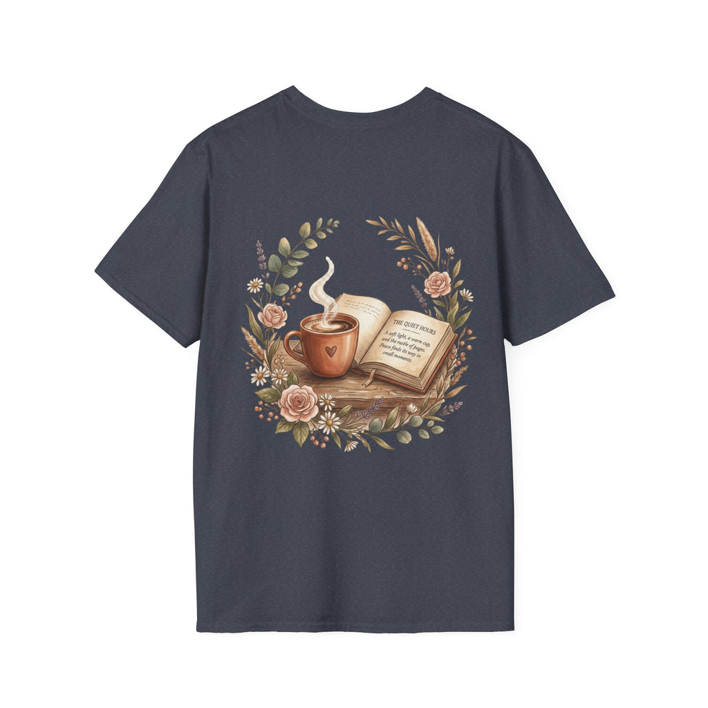 Coffee & Books Aesthetic T-Shirt – Vintage Floral Reading Lover Gift
