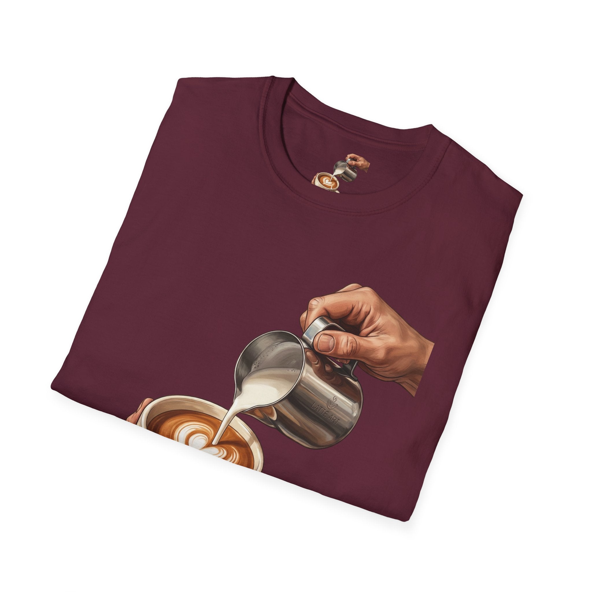 Coffee Lover Latte Art T-Shirt – Stylish Barista Coffee Graphic Tee for Men & Women