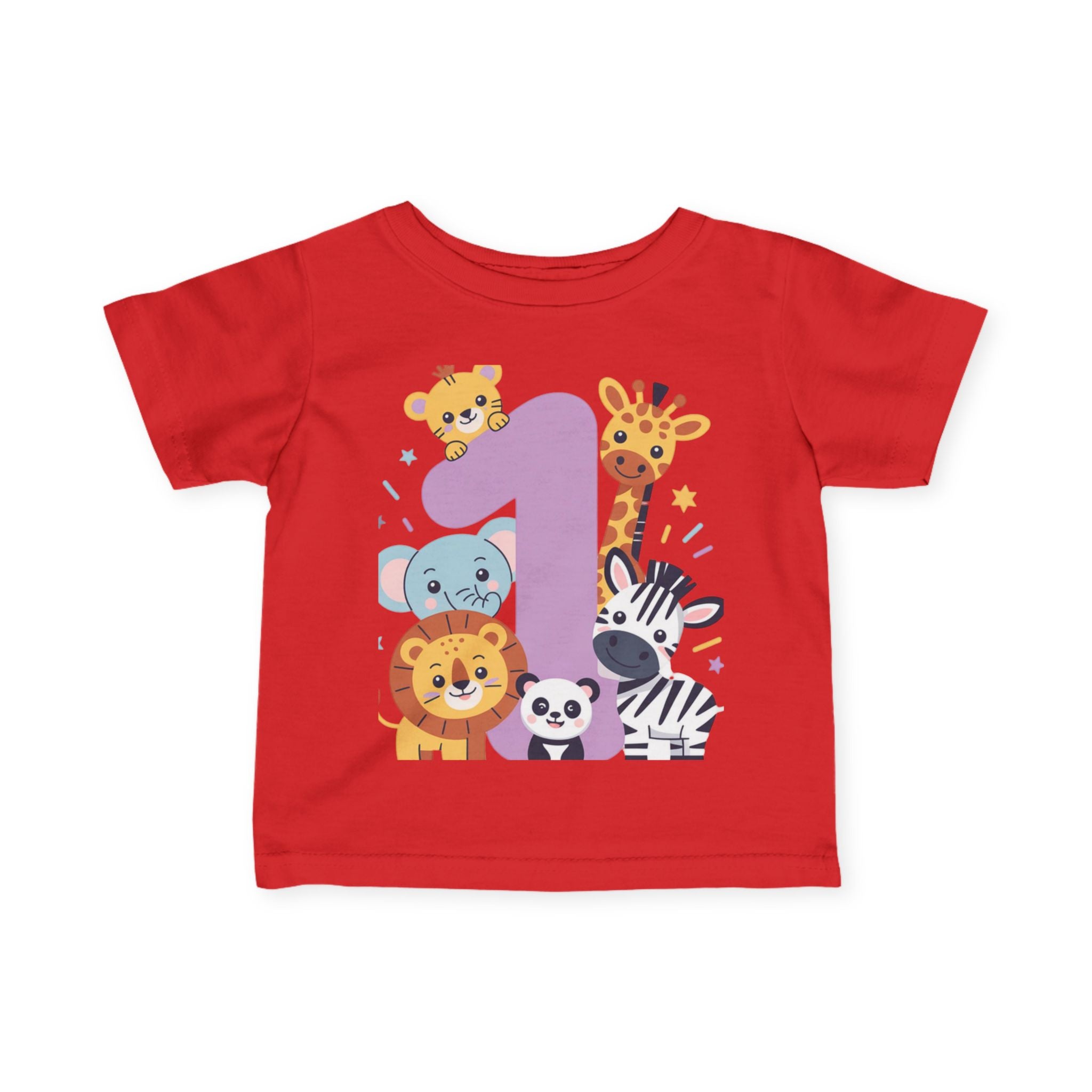 1st Birthday Jungle Animals Infant Tee — Cute Safari Number One Shirt for Baby