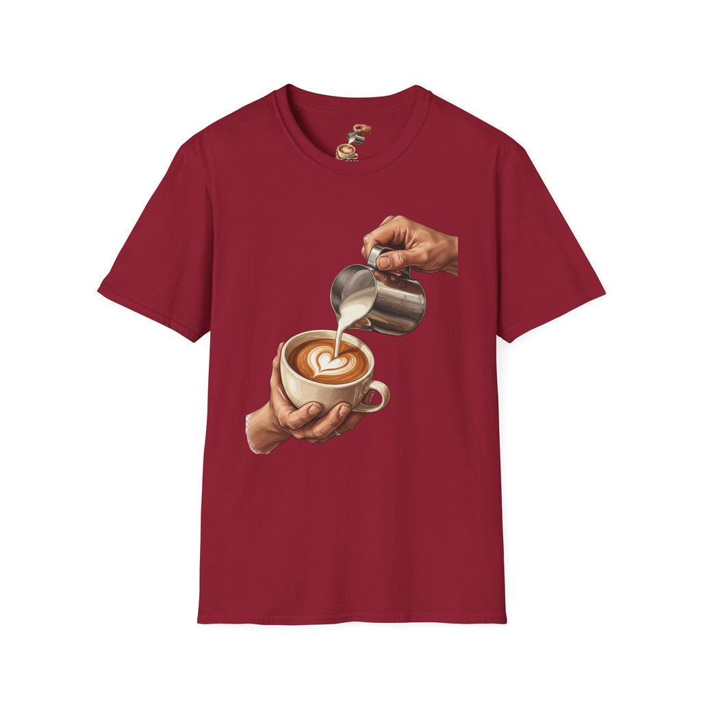 Coffee Lover Latte Art T-Shirt – Stylish Barista Coffee Graphic Tee for Men & Women