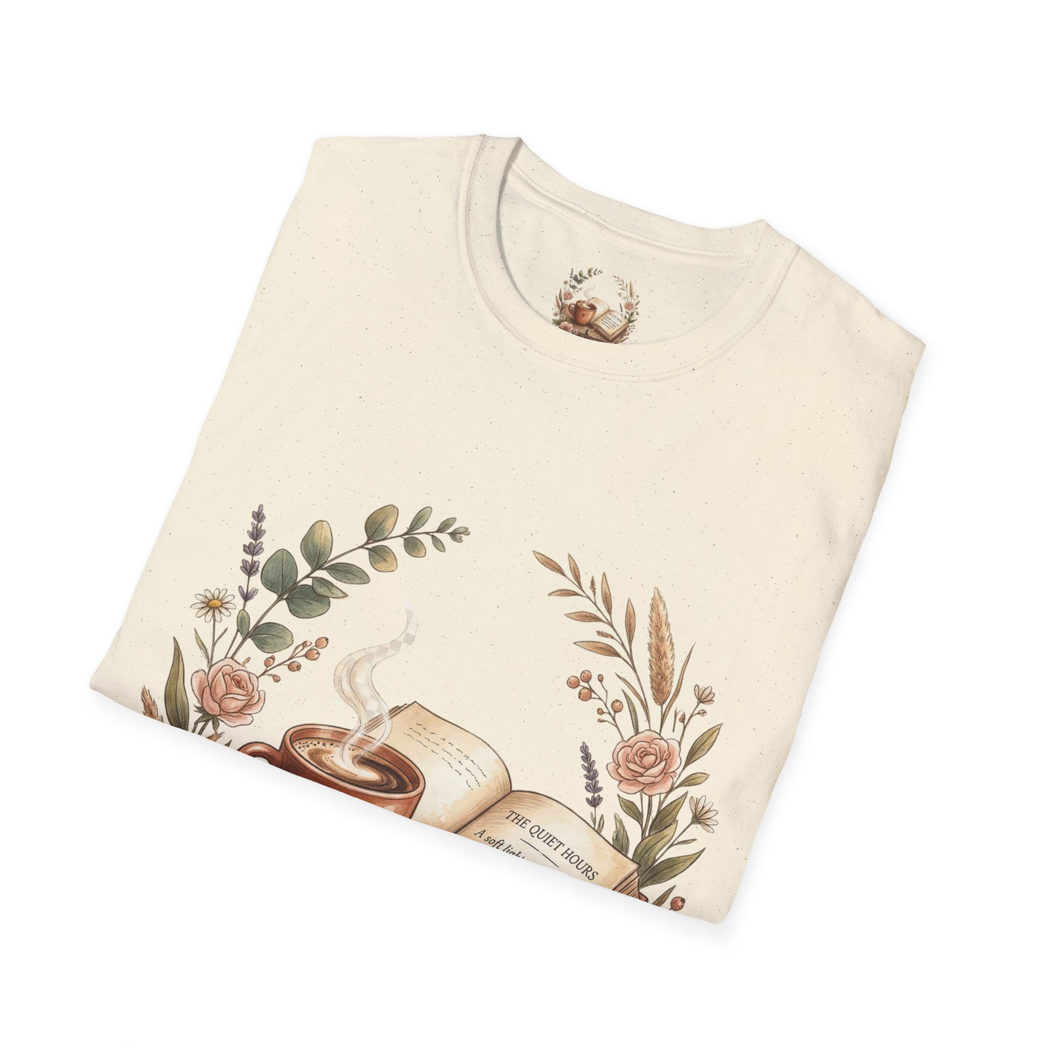 Coffee & Books Aesthetic T-Shirt – Vintage Floral Reading Lover Gift