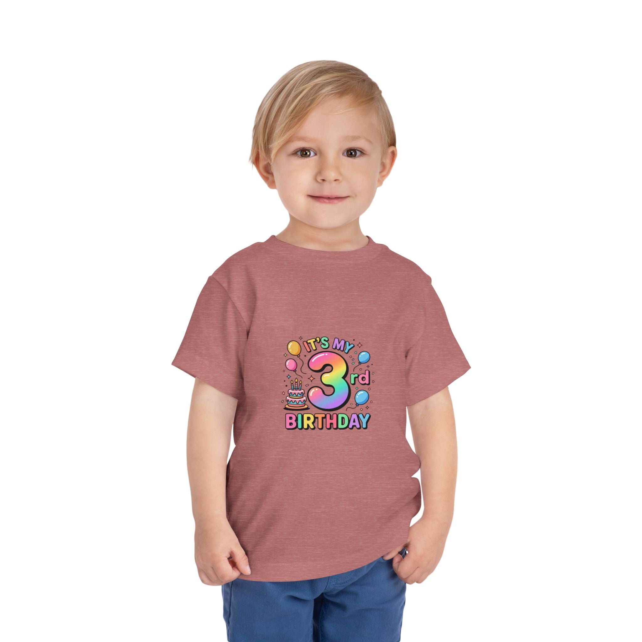 3rd Birthday Toddler Tee — "It's My 3rd Birthday" Colorful Party Shirt