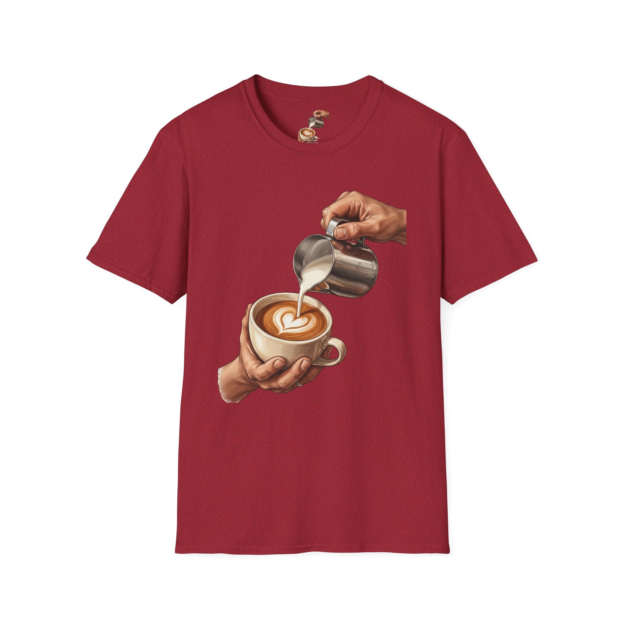 Coffee Lover Latte Art T-Shirt – Stylish Barista Coffee Graphic Tee for Men & Women