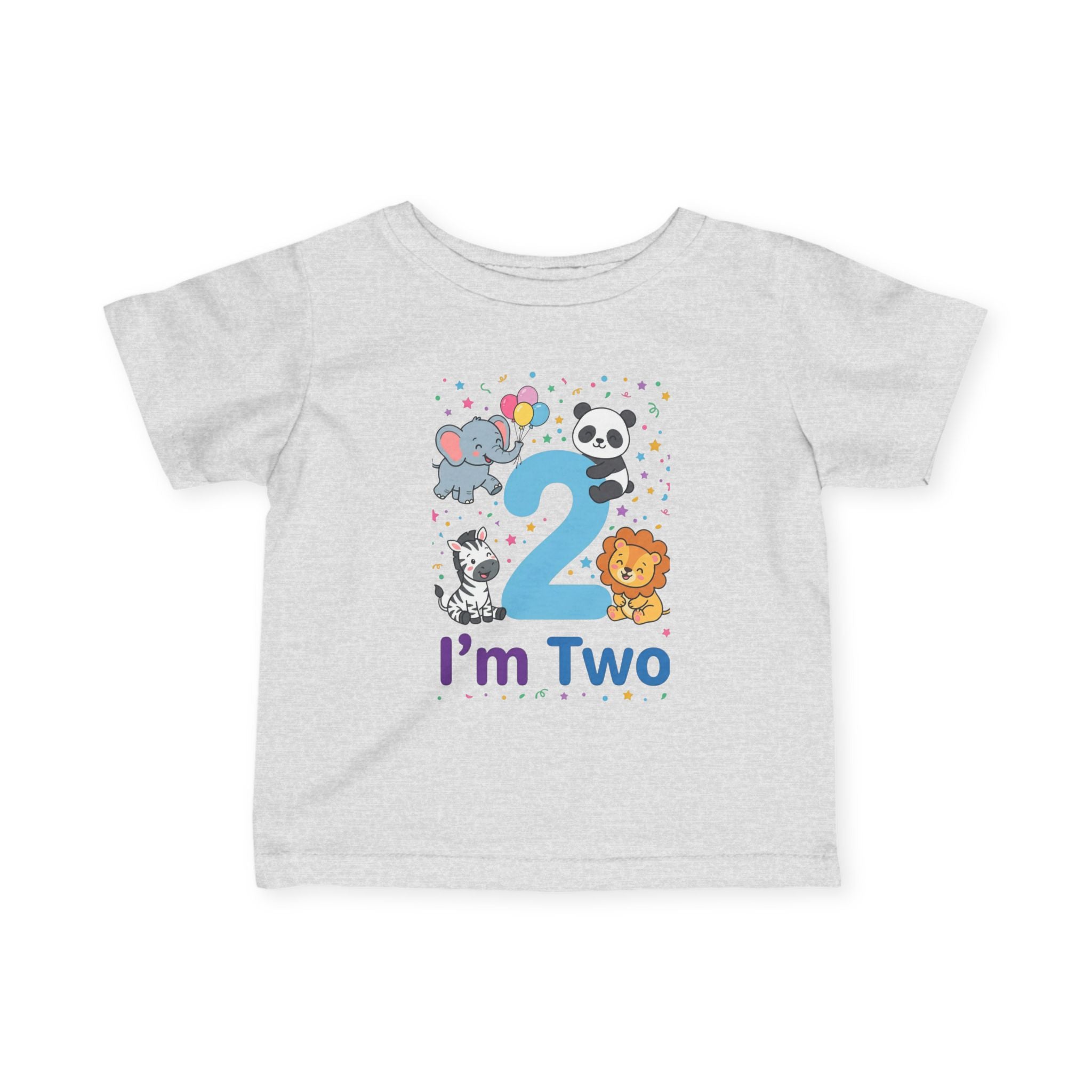 Toddler Tee - "I'm Two" Cute Safari Animals 2nd Birthday Shirt