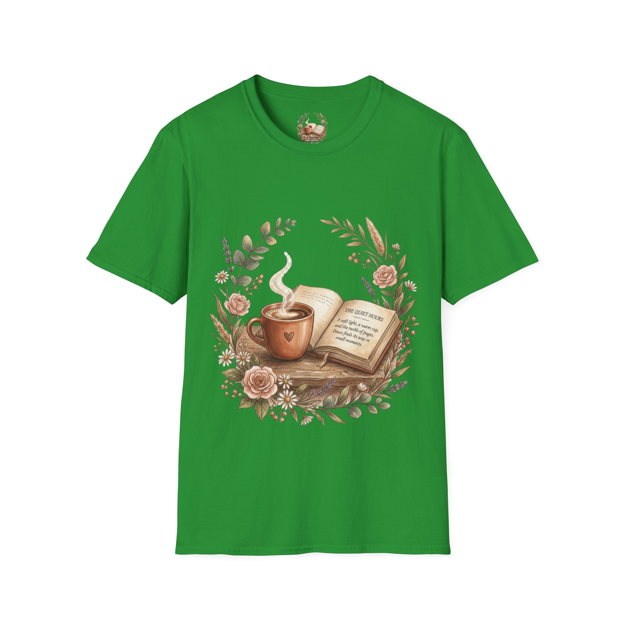 Coffee & Books Aesthetic T-Shirt – Vintage Floral Reading Lover Gift
