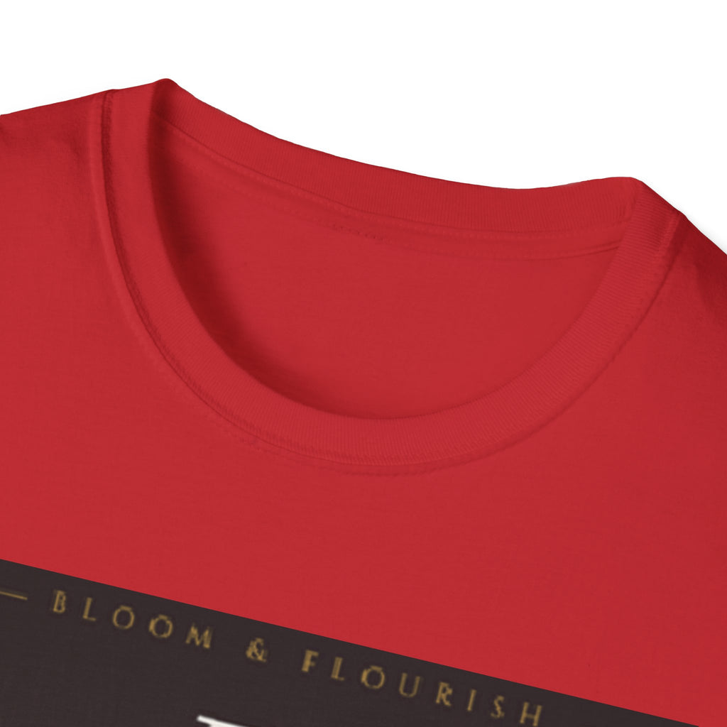 In Bloom T-Shirt — Botanical Graphic Tee with Green Lettering