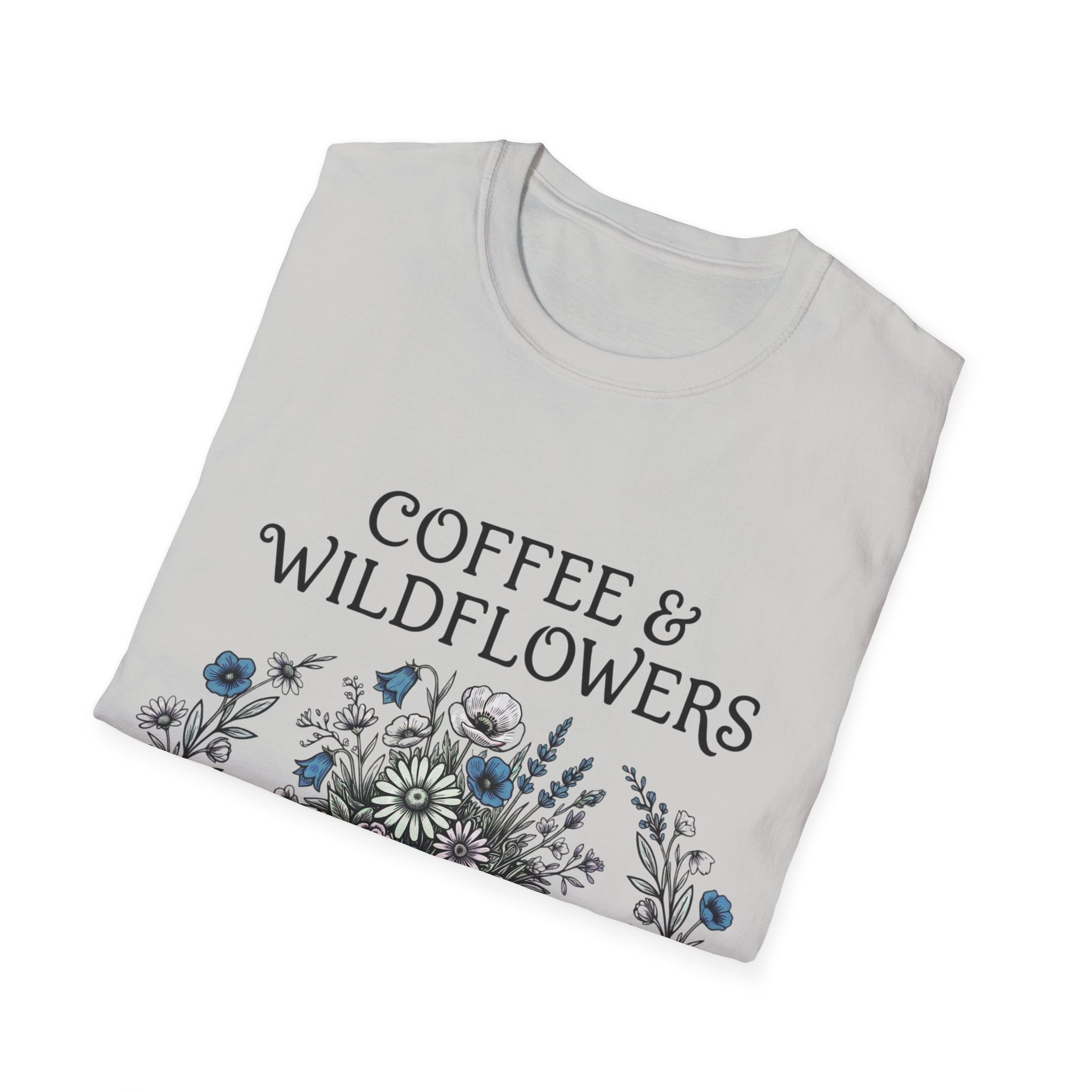 Coffee & Wildflowers T-Shirt – Aesthetic Floral Coffee Lover Shirt