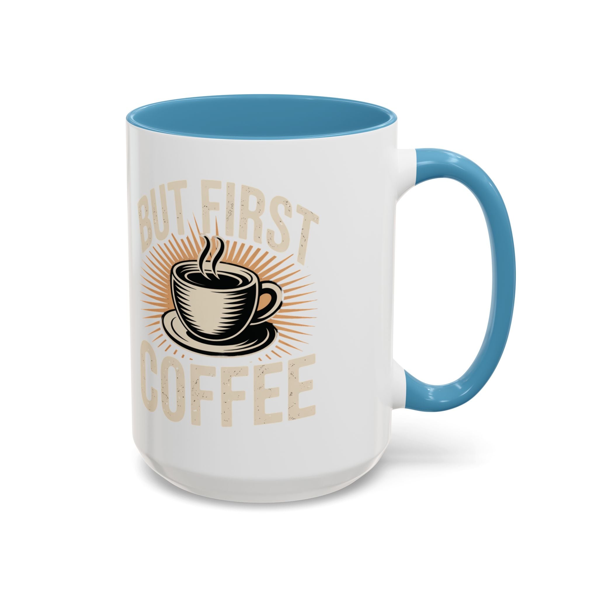 But First Coffee Accent Mug - Retro Coffee Cup 11/15oz