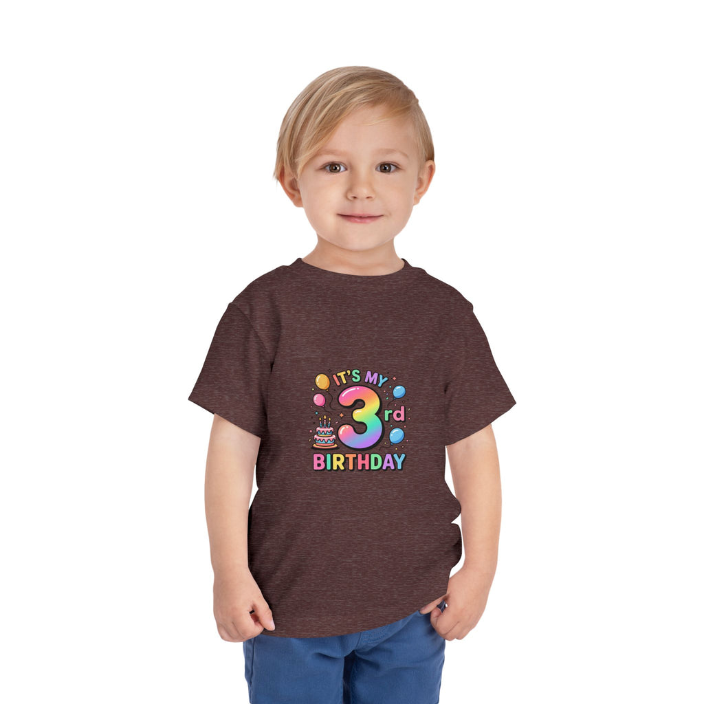 3rd Birthday Toddler Tee — "It's My 3rd Birthday" Colorful Party Shirt