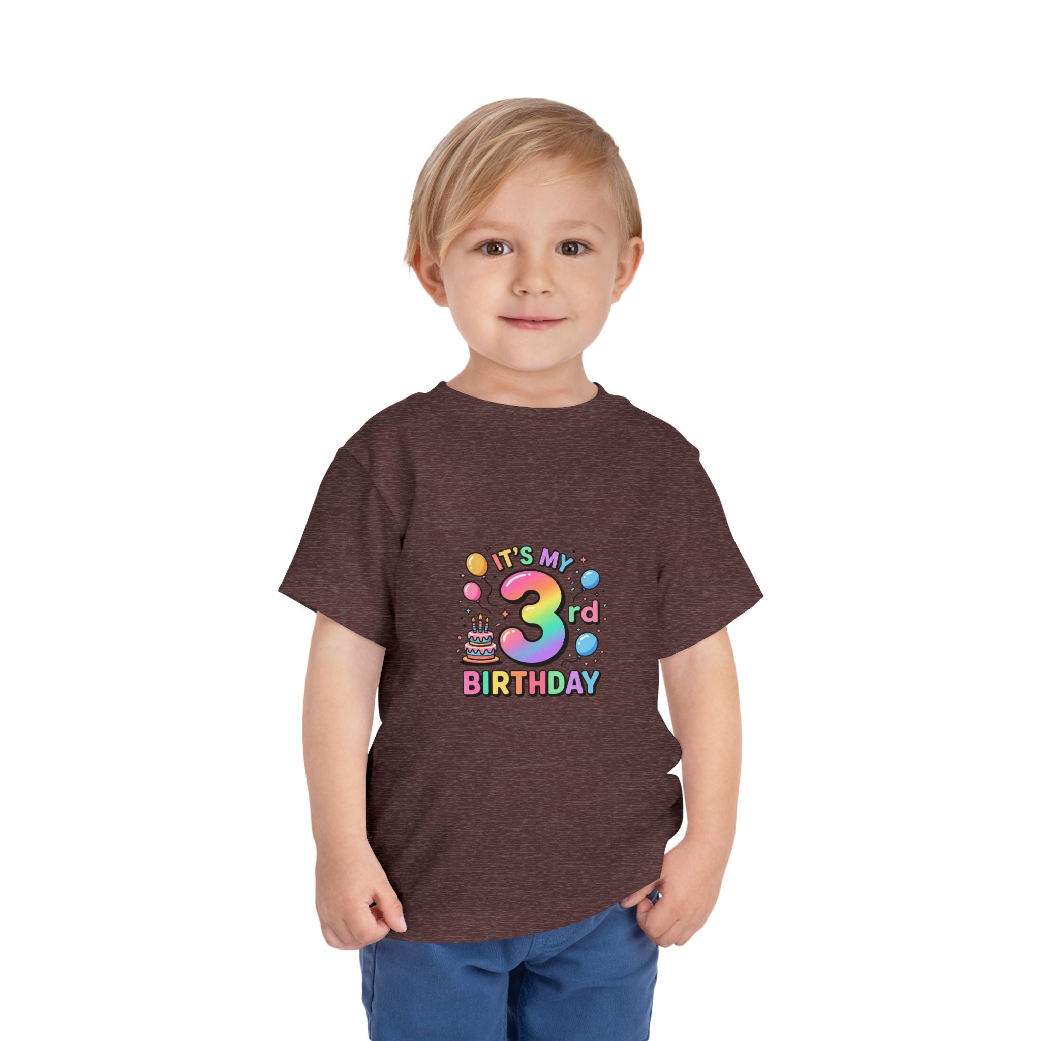 3rd Birthday Toddler Tee — "It's My 3rd Birthday" Colorful Party Shirt