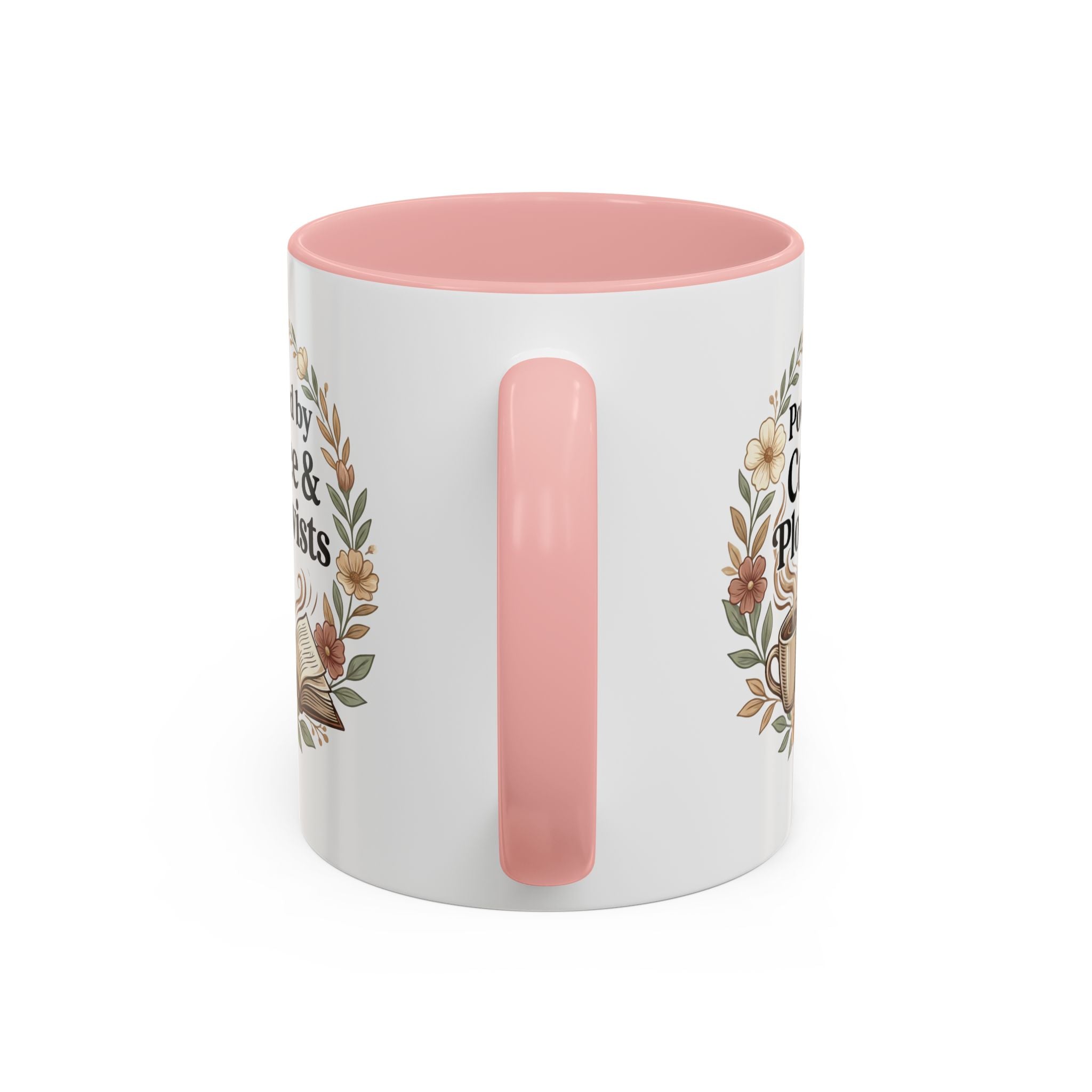 Coffee Mug — “Powered by Coffee & Plot Twists” Floral Book Lover Mug (11/15oz)