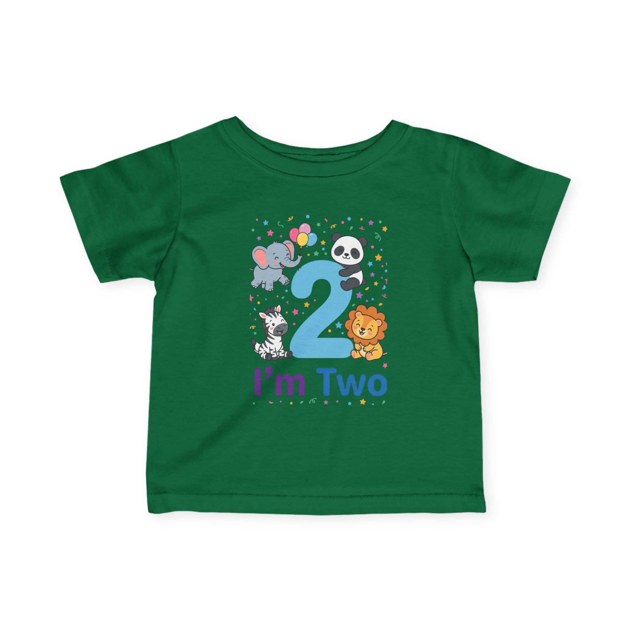 Toddler Tee - "I'm Two" Cute Safari Animals 2nd Birthday Shirt
