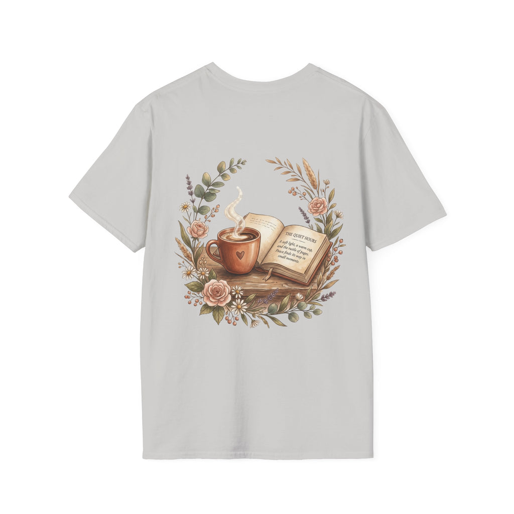 Coffee & Books Aesthetic T-Shirt – Vintage Floral Reading Lover Gift