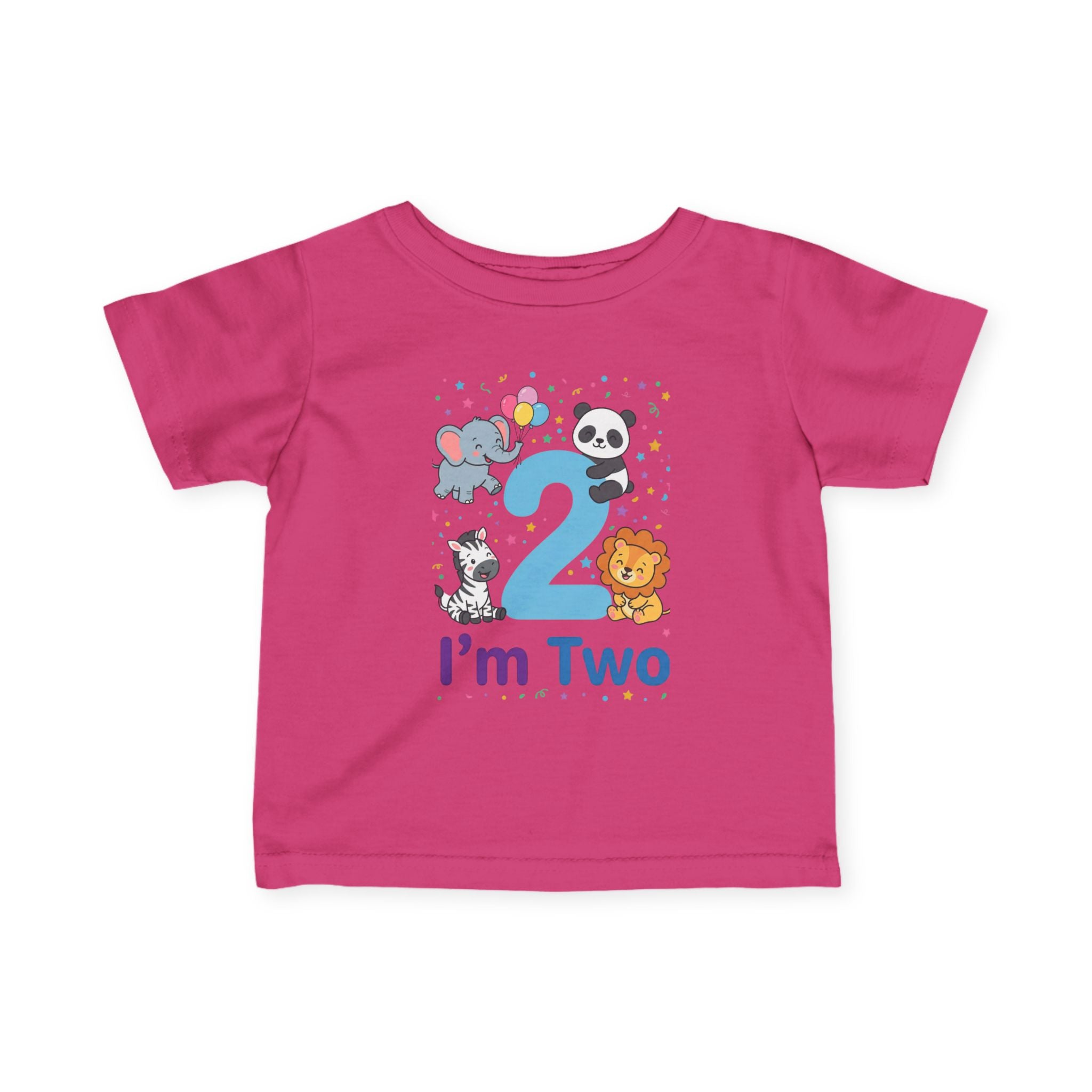 Toddler Tee - "I'm Two" Cute Safari Animals 2nd Birthday Shirt