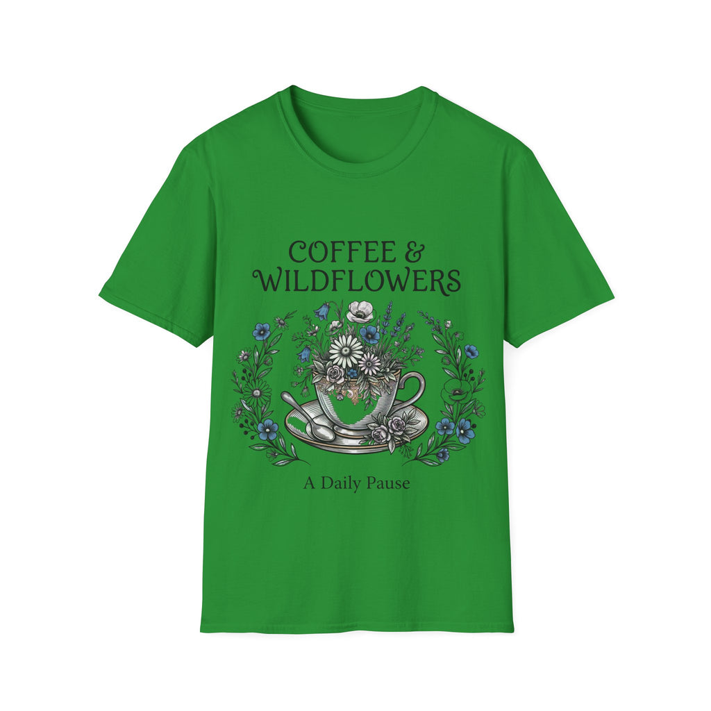 Coffee & Wildflowers T-Shirt – Aesthetic Floral Coffee Lover Shirt